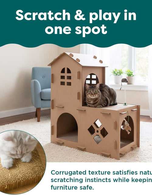 Load image into Gallery viewer, Cat Scratchers with Catnip - Tiger Tough Multi-Level Cat House Scratcher Playgrounds, Classic Reversible Scratching Board, Interactive Busy Box Toy Scratcher, and More
