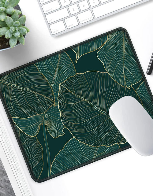 Load image into Gallery viewer, Mouse Pad with Stitched Edge Premium Textured Smooth Precise Operation Waterproof Washable Non-Slip Rubber Base Desktop Protection Mat, 10.2×8.3×0.12 Inches, Palm Texture
