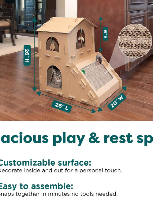 Load image into Gallery viewer, Cat Scratchers with Catnip - Tiger Tough Multi-Level Cat House Scratcher Playgrounds, Classic Reversible Scratching Board, Interactive Busy Box Toy Scratcher, and More
