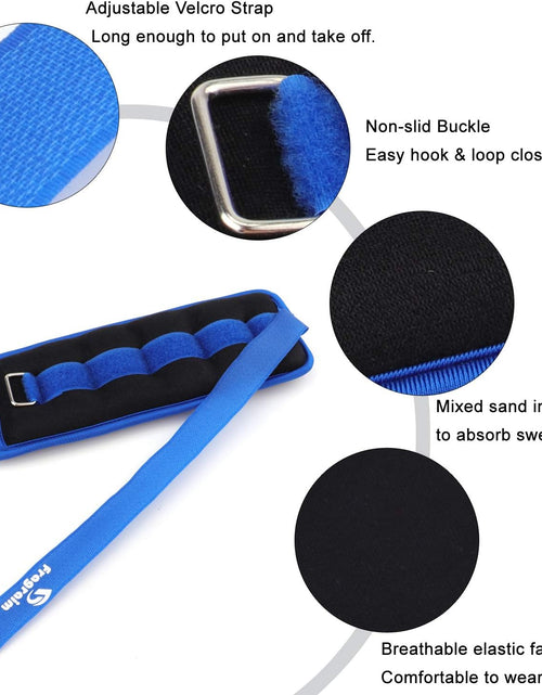 Load image into Gallery viewer, Ankle Weights for Women, Men and Kids - 1/2/3/4/6/8/10/12/15/20 LBS 1 Pair Strength Training Wrist/Leg/Arm Weight with Adjustable Strap for Jogging, Gymnastics, Aerobics, Physical Therapy
