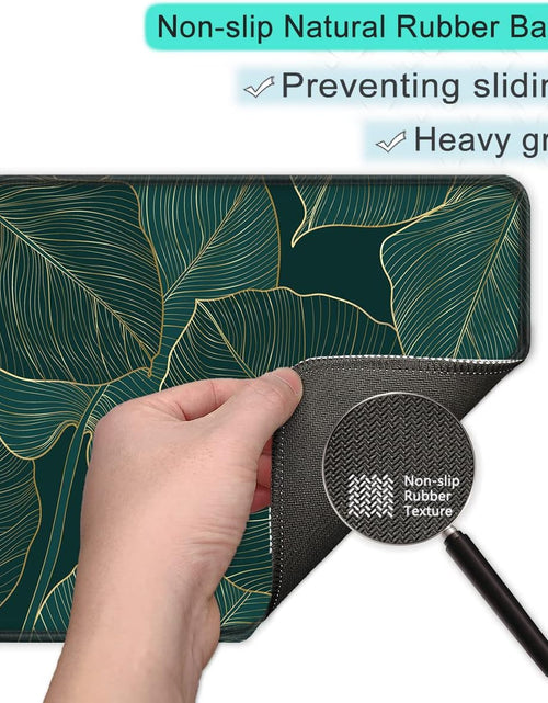 Load image into Gallery viewer, Mouse Pad with Stitched Edge Premium Textured Smooth Precise Operation Waterproof Washable Non-Slip Rubber Base Desktop Protection Mat, 10.2×8.3×0.12 Inches, Palm Texture
