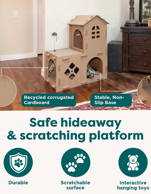 Load image into Gallery viewer, Cat Scratchers with Catnip - Tiger Tough Multi-Level Cat House Scratcher Playgrounds, Classic Reversible Scratching Board, Interactive Busy Box Toy Scratcher, and More

