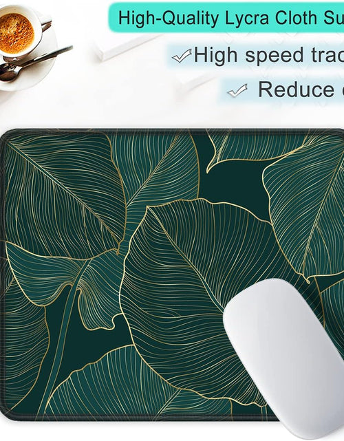 Load image into Gallery viewer, Mouse Pad with Stitched Edge Premium Textured Smooth Precise Operation Waterproof Washable Non-Slip Rubber Base Desktop Protection Mat, 10.2×8.3×0.12 Inches, Palm Texture
